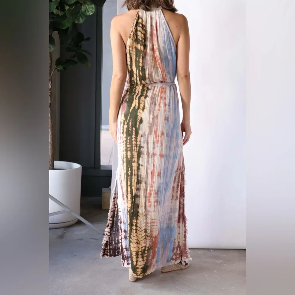 Raquel Allegra Abiquiu Gauze Tie Dye Maxi Dress Size Small - Picture 2 of 11